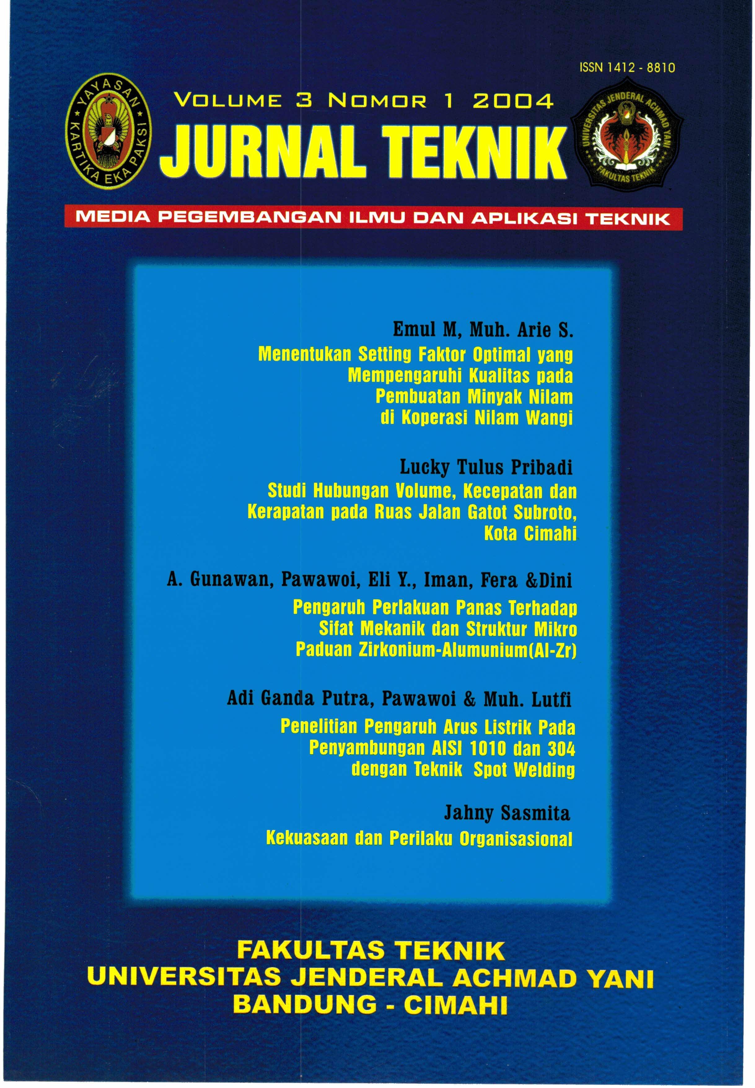 					View Vol. 3 No. 1 (2004):  Jurnal Teknik - Media Pengembangan Ilmu dan Aplikasi Teknik
				