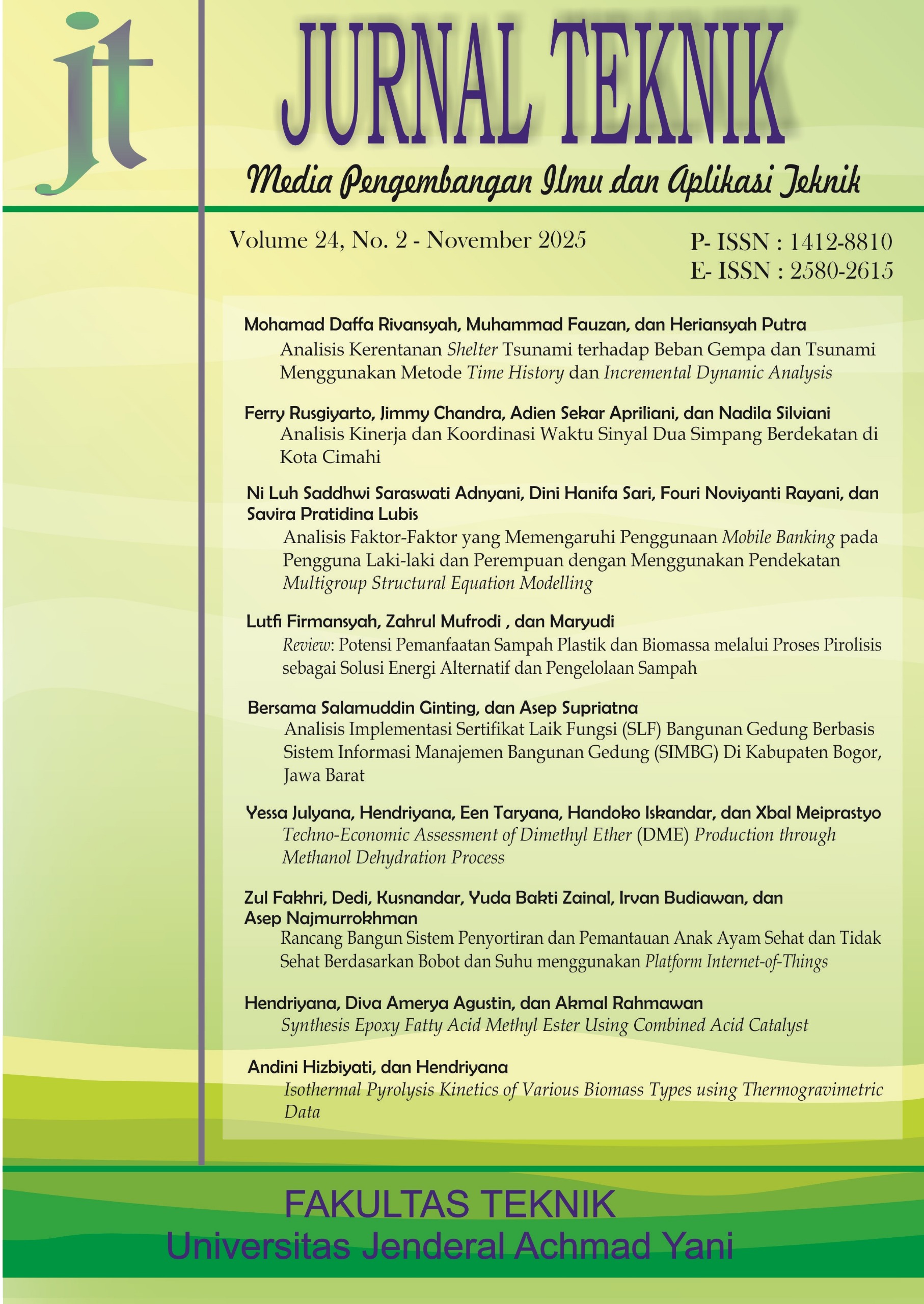 					View Vol. 24 No. 2 (2025): Jurnal Teknik - Media Pengembangan Ilmu dan Aplikasi Teknik
				