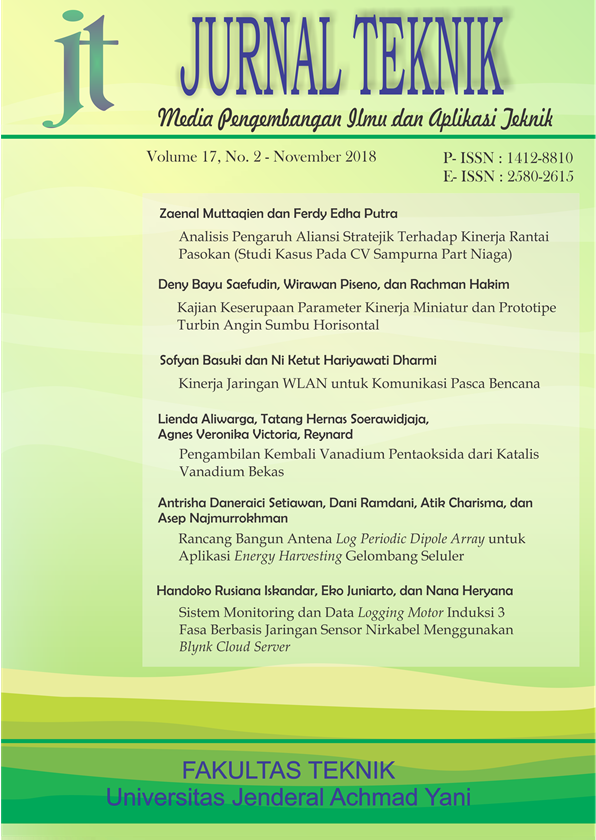 					View Vol. 17 No. 2 (2018): Jurnal Teknik - Media Pengembangan Ilmu dan Aplikasi Teknik
				
