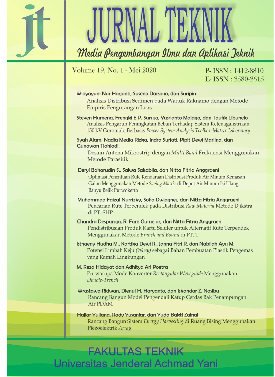 					View Vol. 19 No. 1 (2020): Jurnal Teknik - Media Pengembangan Ilmu dan Aplikasi Teknik
				